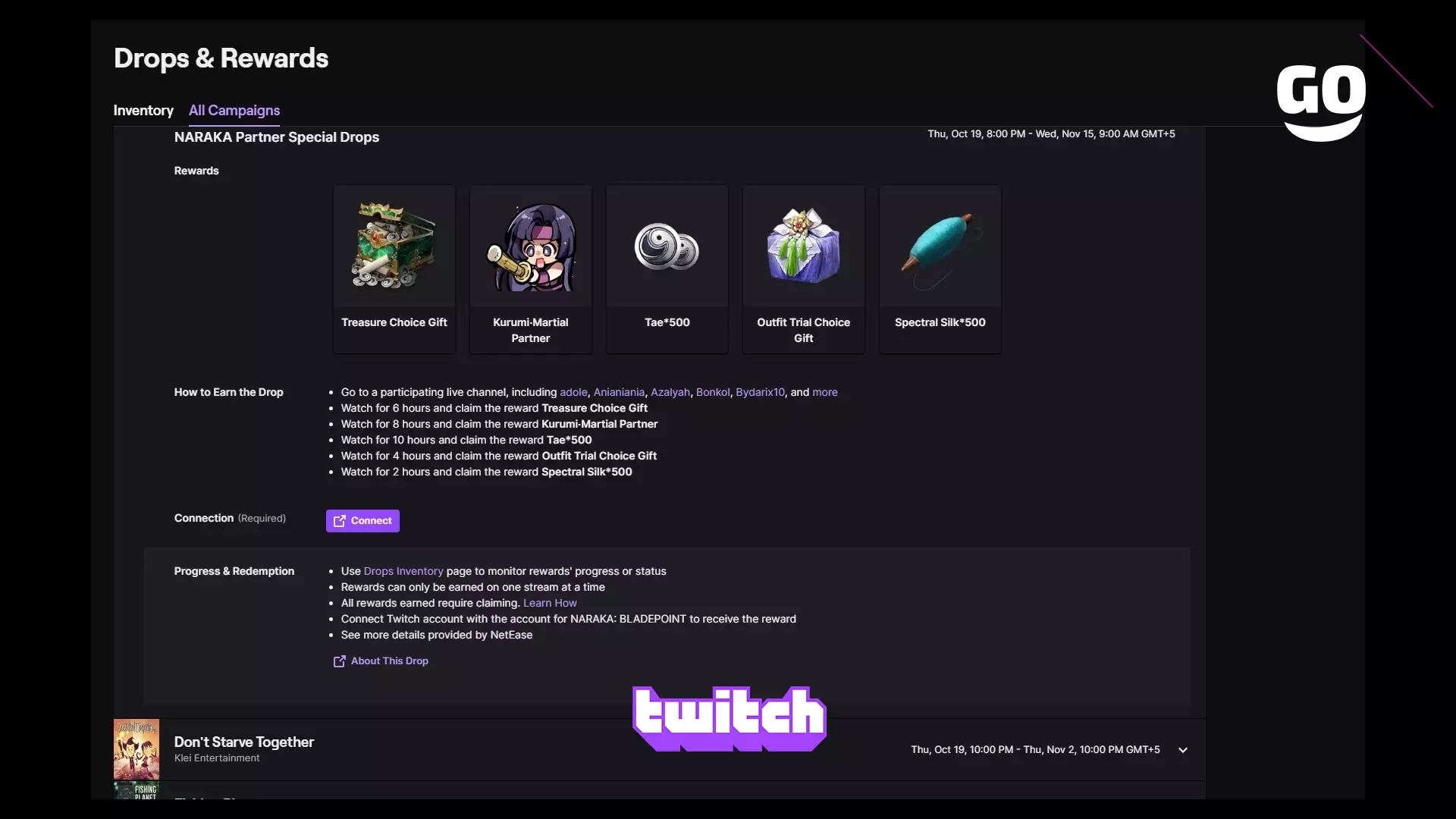 Twitch Drops раздает Season 10: Weekly Drops для NARAKA: BLADEPOINT