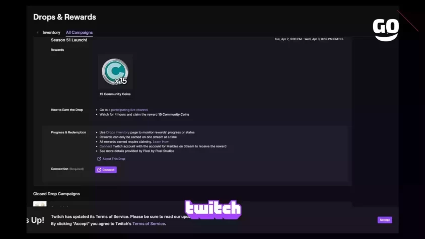 Эксклюзивный игровой пак Season 51 Launch! доступен благодаря Twitch Drops Season 51 Launch!