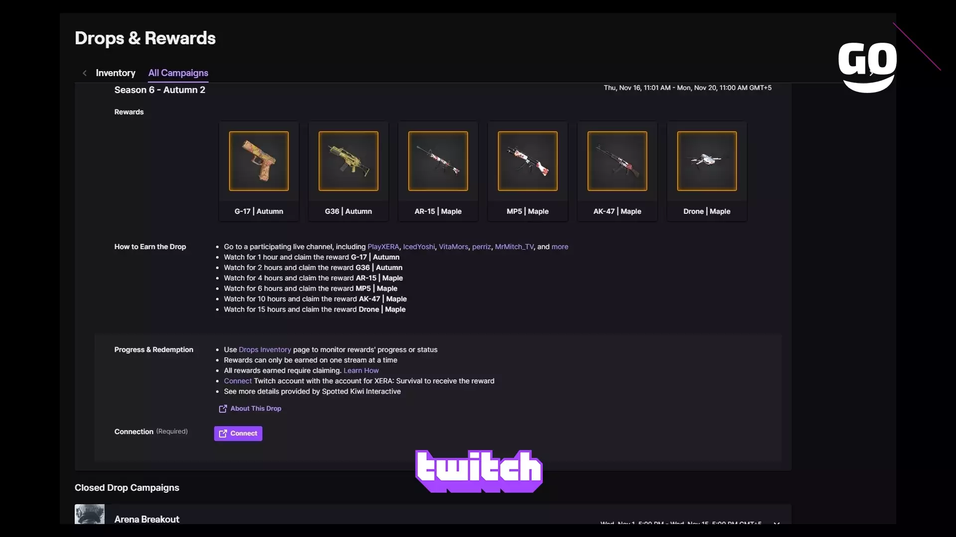 Twitch Drops раздает Season 6 — Autumn 2 для XERA: Survival