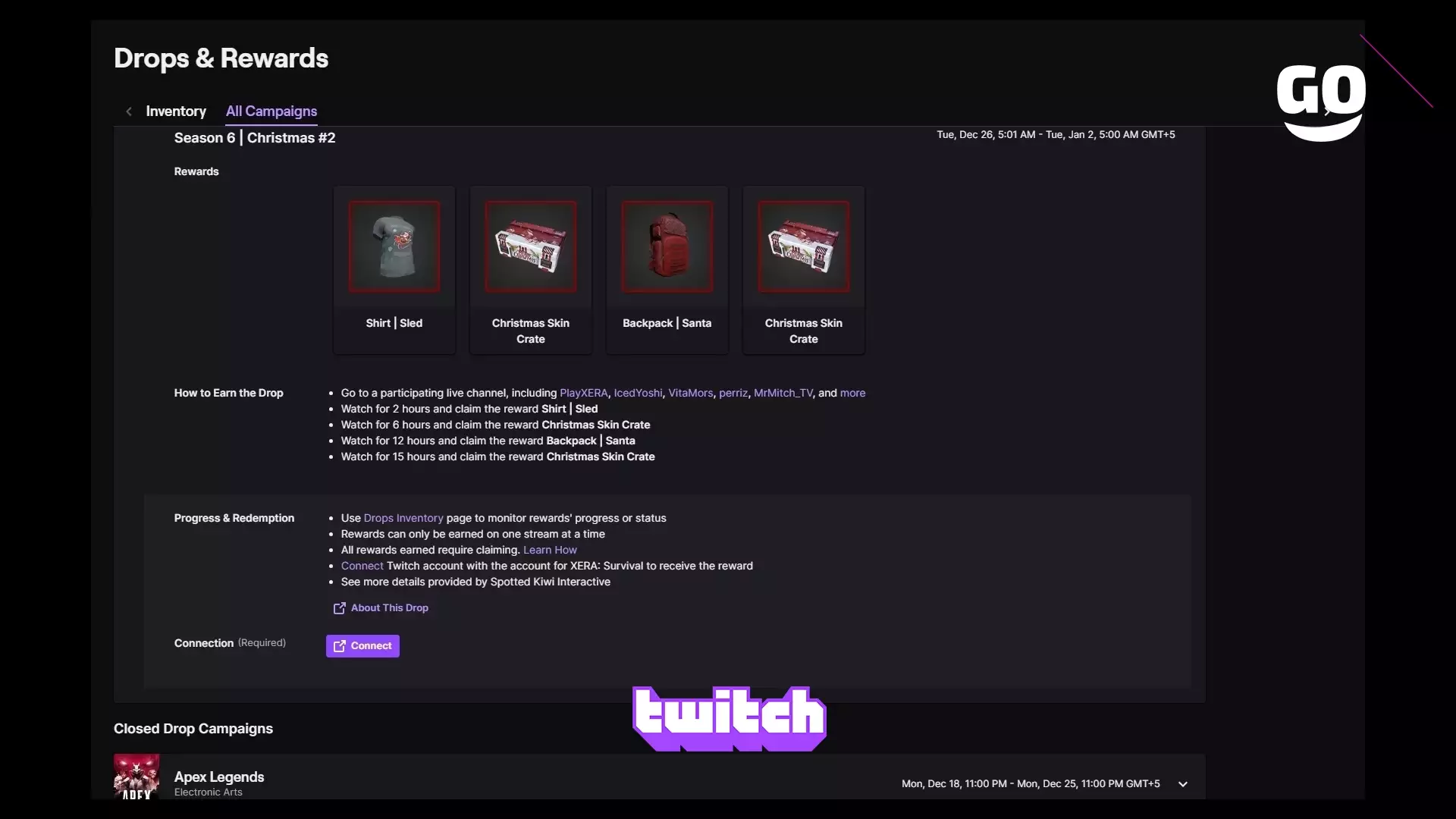 Получайте бонусы Twitch Drops в XERA: Survival на Рождество