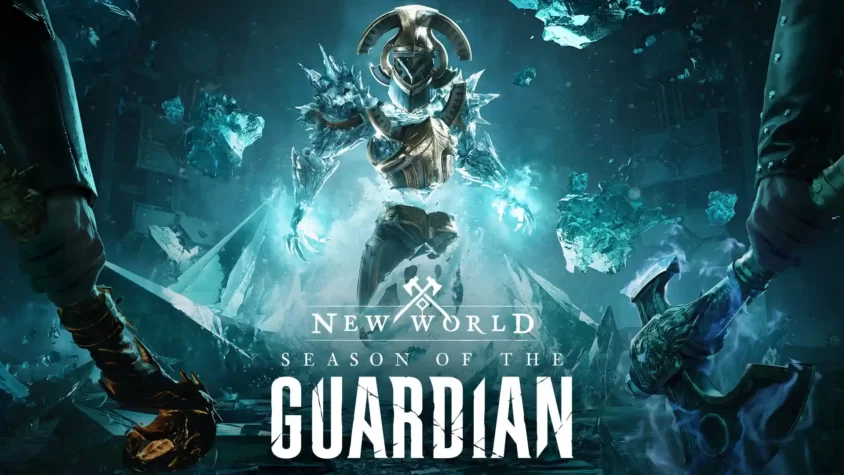 Обновленный главный герой стоит перед Зимней рунической кузницей в New World.