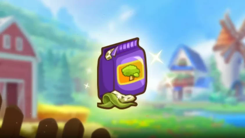 Получи Буст для Урожая с Набором "Seaweed Fertilizer" в Big Farm: Mobile Harvest! Иконка игрового набора Seaweed Fertilizer" для Big Farm: Mobile Harvest на фоне фермерского хозяйства."