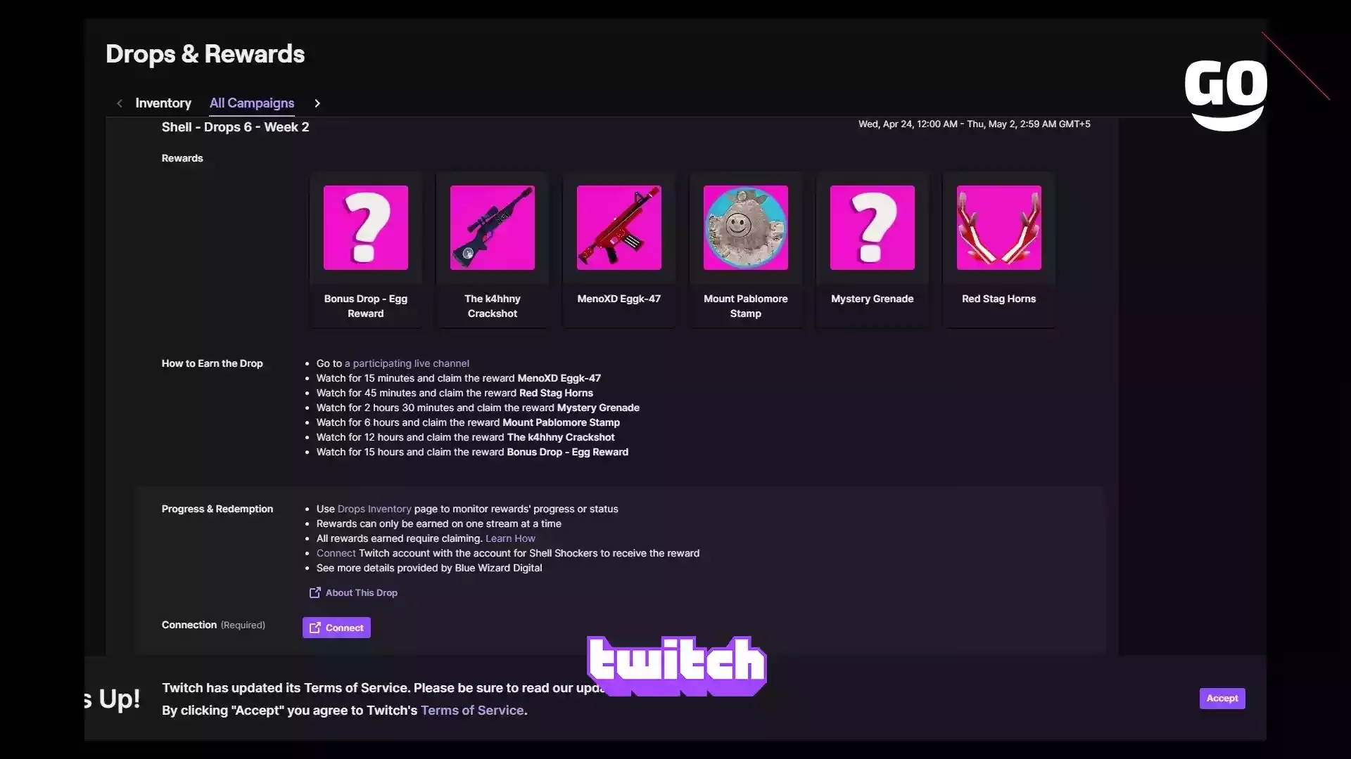 Twitch Drops Предметы для Игры Shell — Неделя 2 Дроп 6 для Shell Shockers
