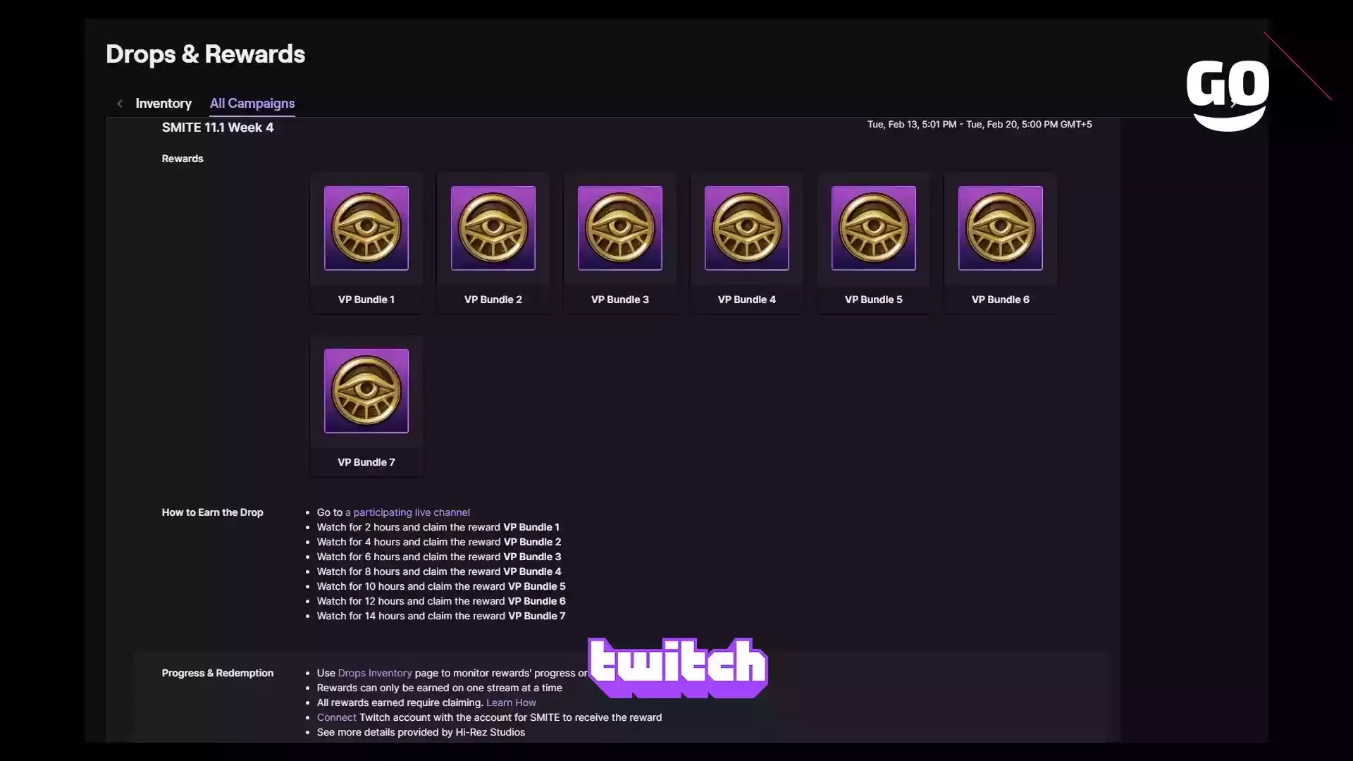 Получите игровые бонусы SMITE за неделю 11.1 через Twitch Drops