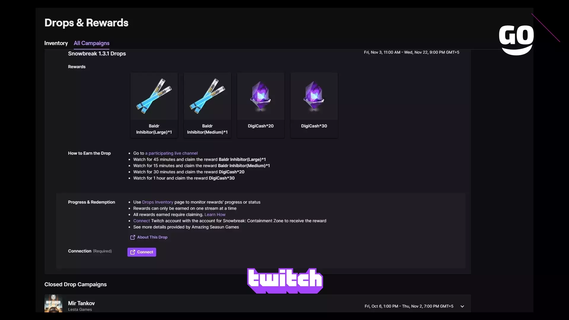 Twitch Drops раздает Snowbreak 1.3.1 Drops для Snowbreak: Containment Zone