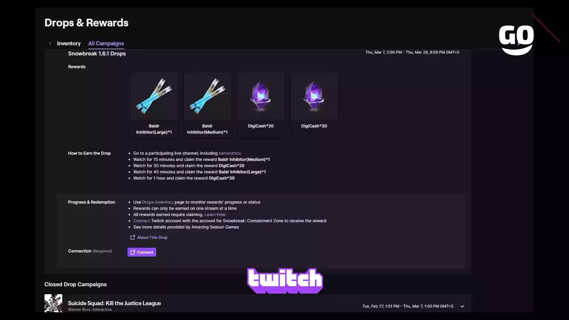 Twitch Drops раздают подарки для Snowbreak: Containment Zone версии 1.6.1
