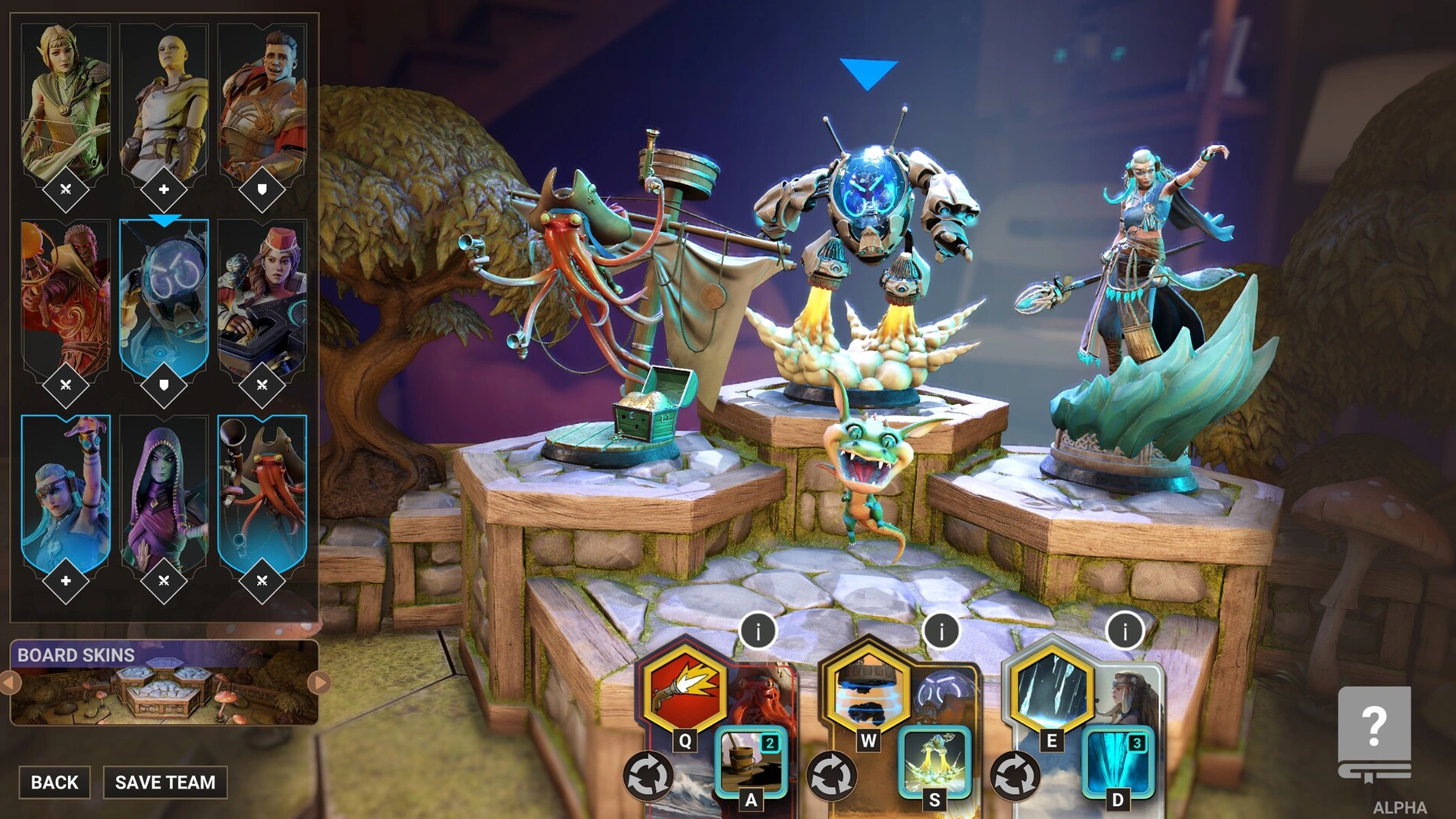 Выбор героев в меню игры Spellcraft