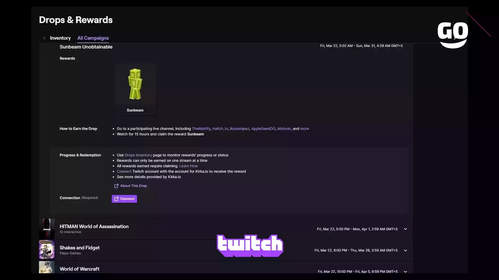 Twitch Drops: Подарки Sunbeam для игроков Kirka.io