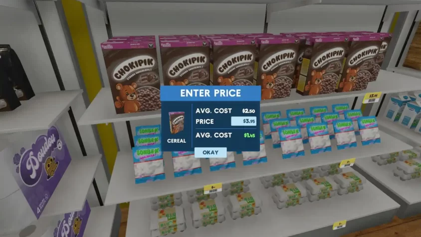Установление цен на продукты в игре.