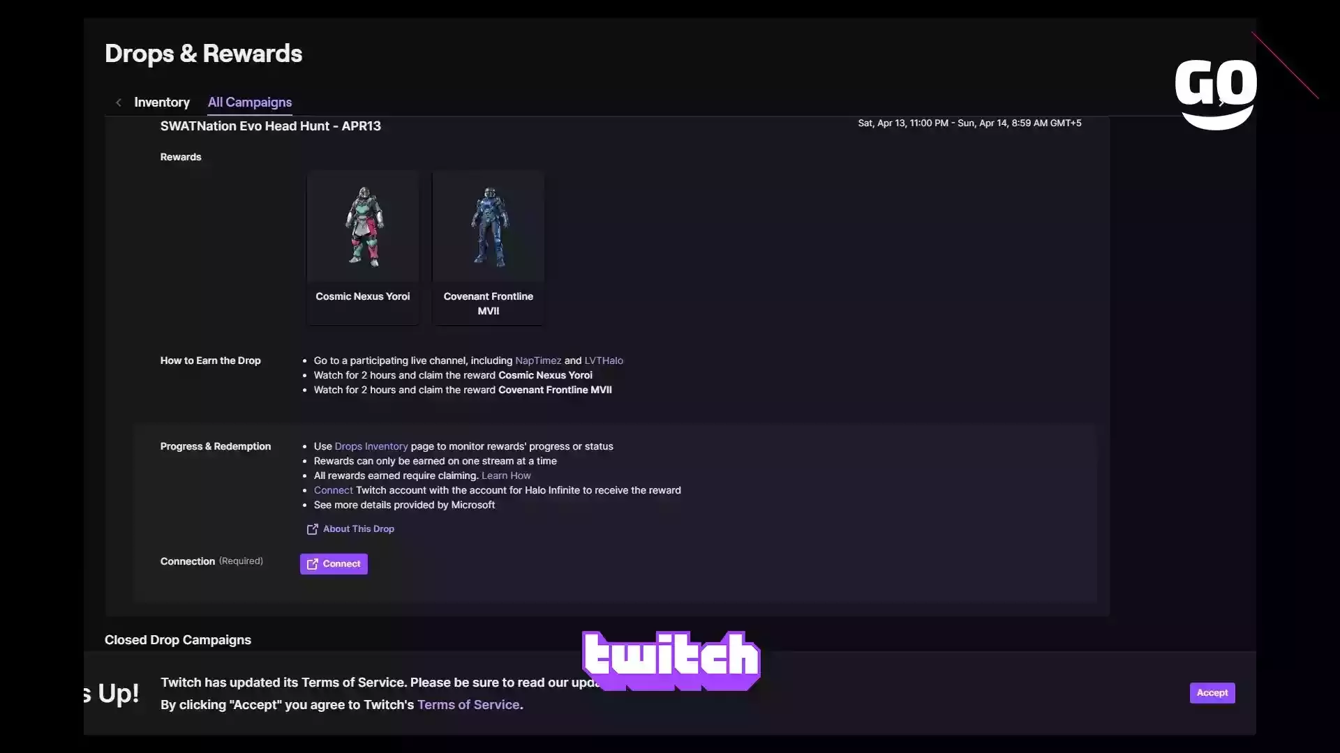 Подарки Twitch Drops: SWATNation Evo Head Hunt в APR13 для Halo Infinite