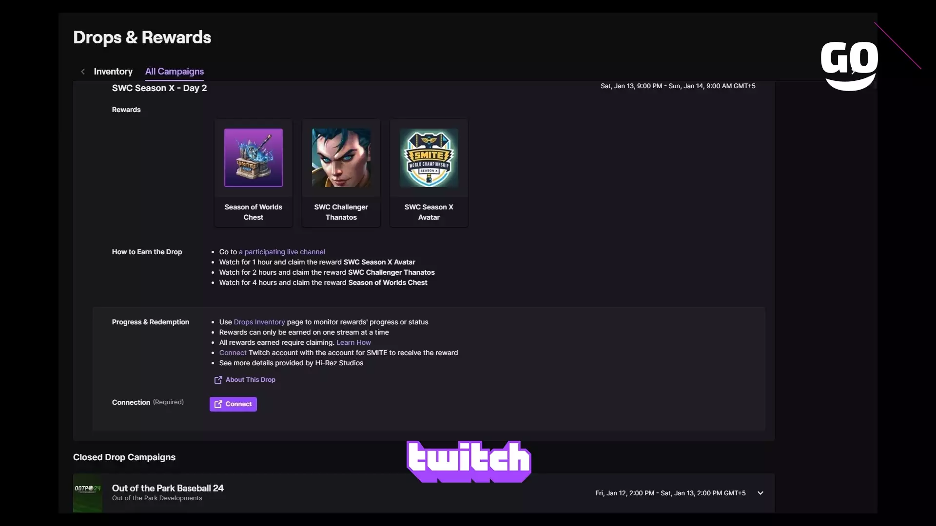 Twitch Drops: Подарки SWC Season X — День 2 для SMITE