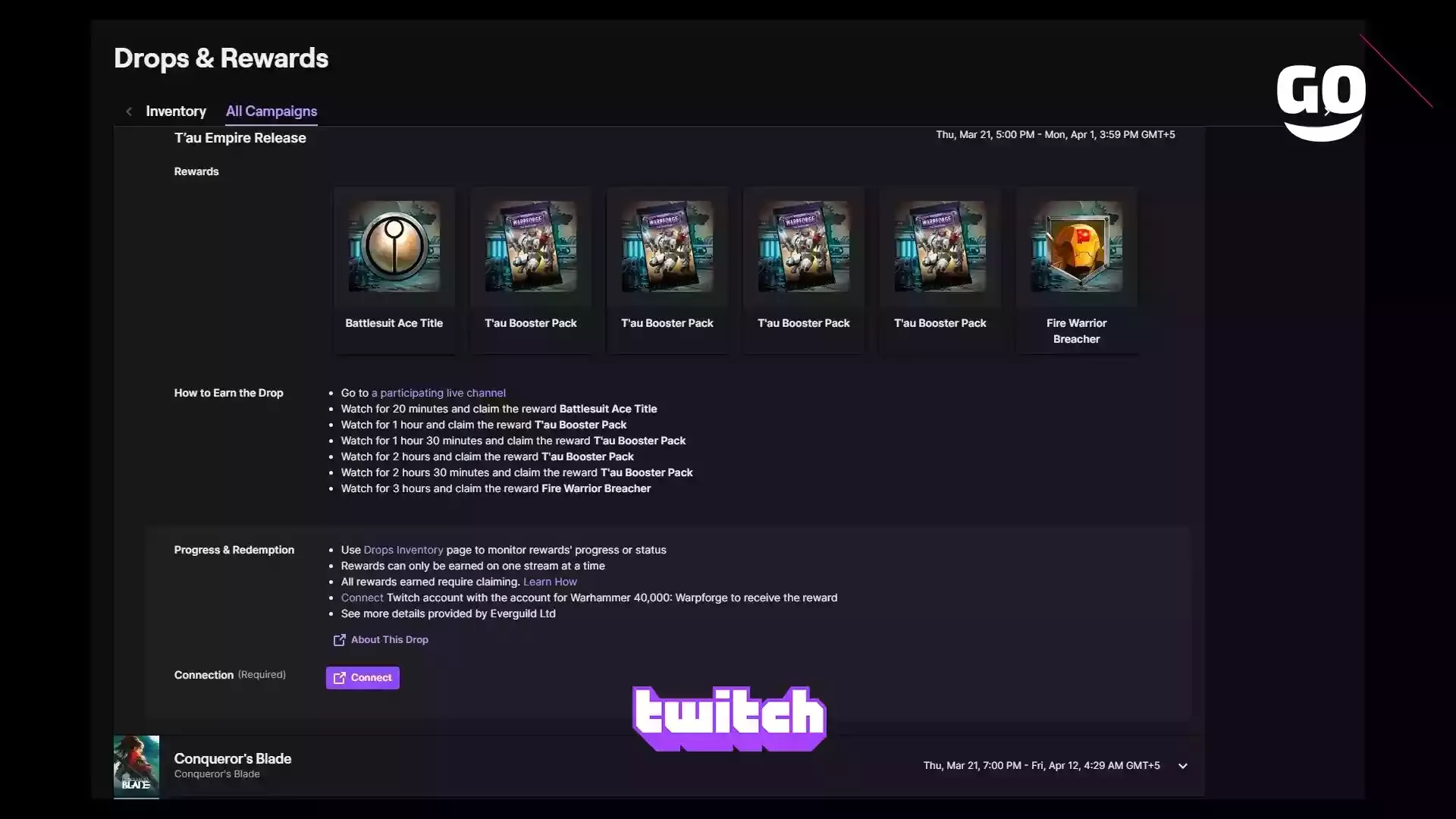 Twitch Drops подарки T’au Empire для Warhammer 40,000: Warpforge