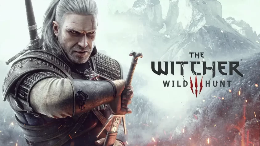 Ведьмак 3: Дикая Охота — обложка игры Геральт из Ривии с мечом из The Witcher 3: Wild Hunt