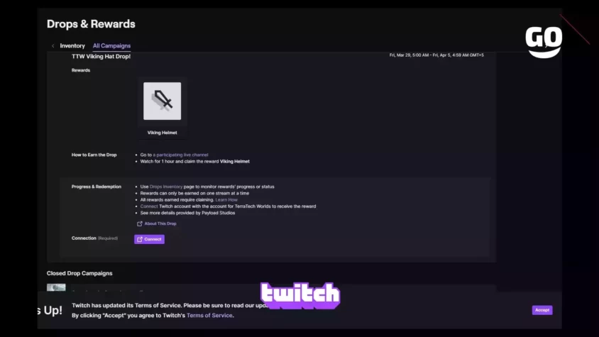 Получи свои подарки TTW Viking Hat от Twitch Drops! TTW Viking Hat Drop!