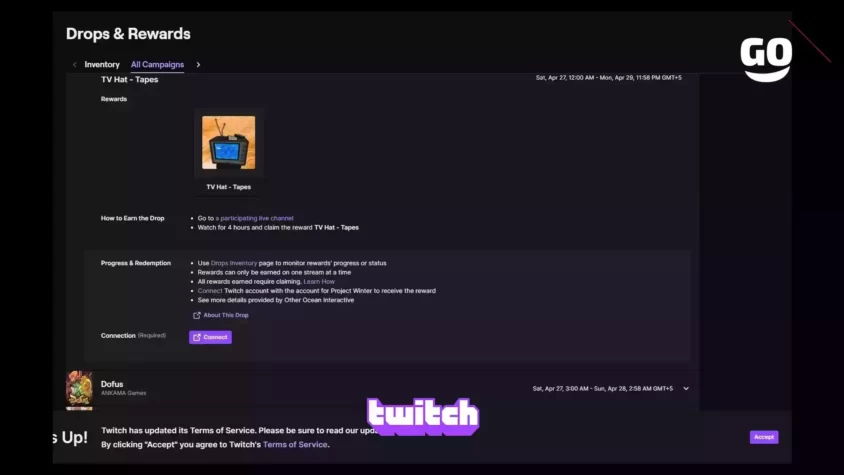 Подарки от Twitch Drops: набор TV Hat — Tapes для участников Project Winter TV Hat - Tapes