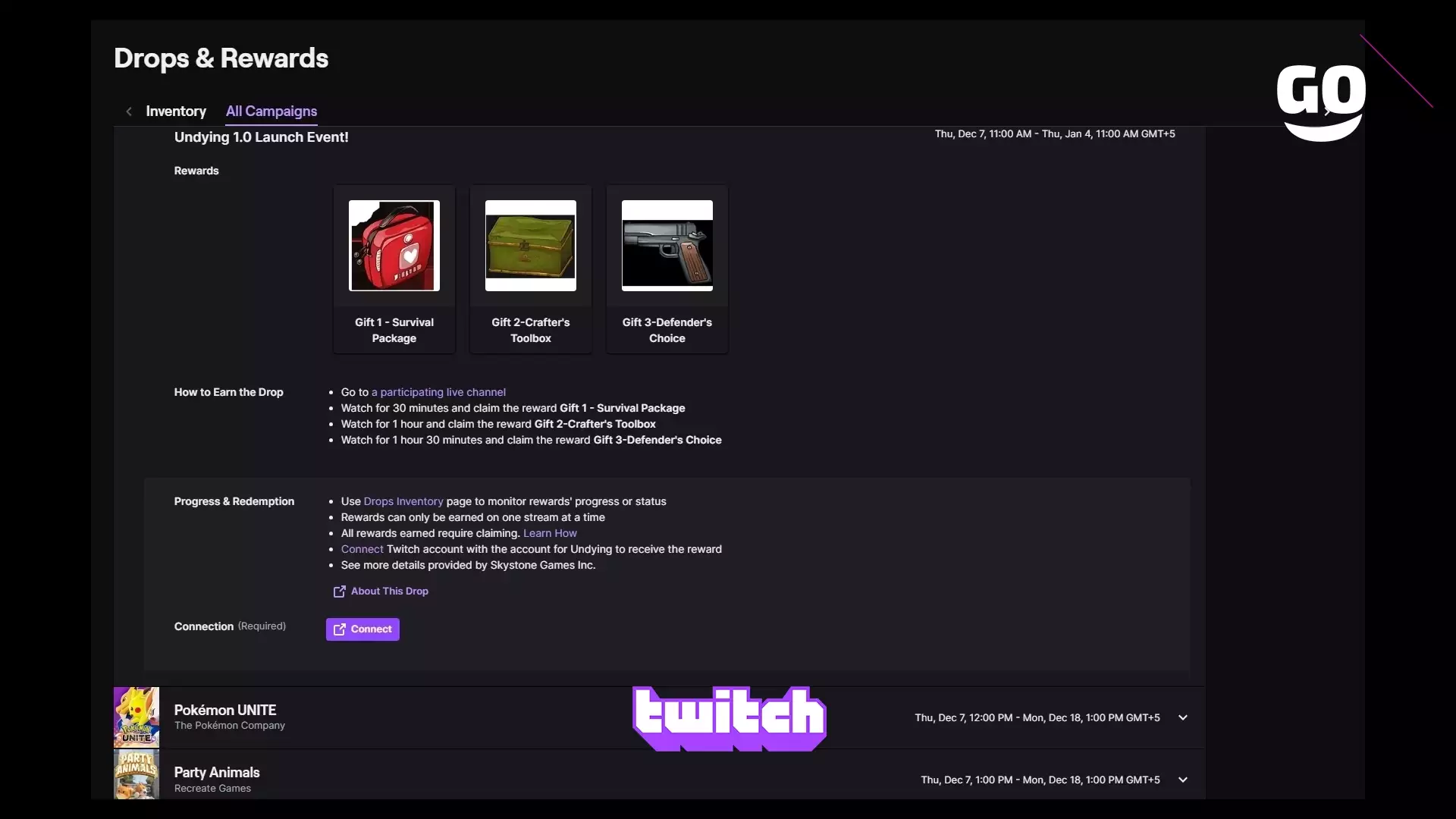 Twitch Drops: Событие запуска Undying 1.0!