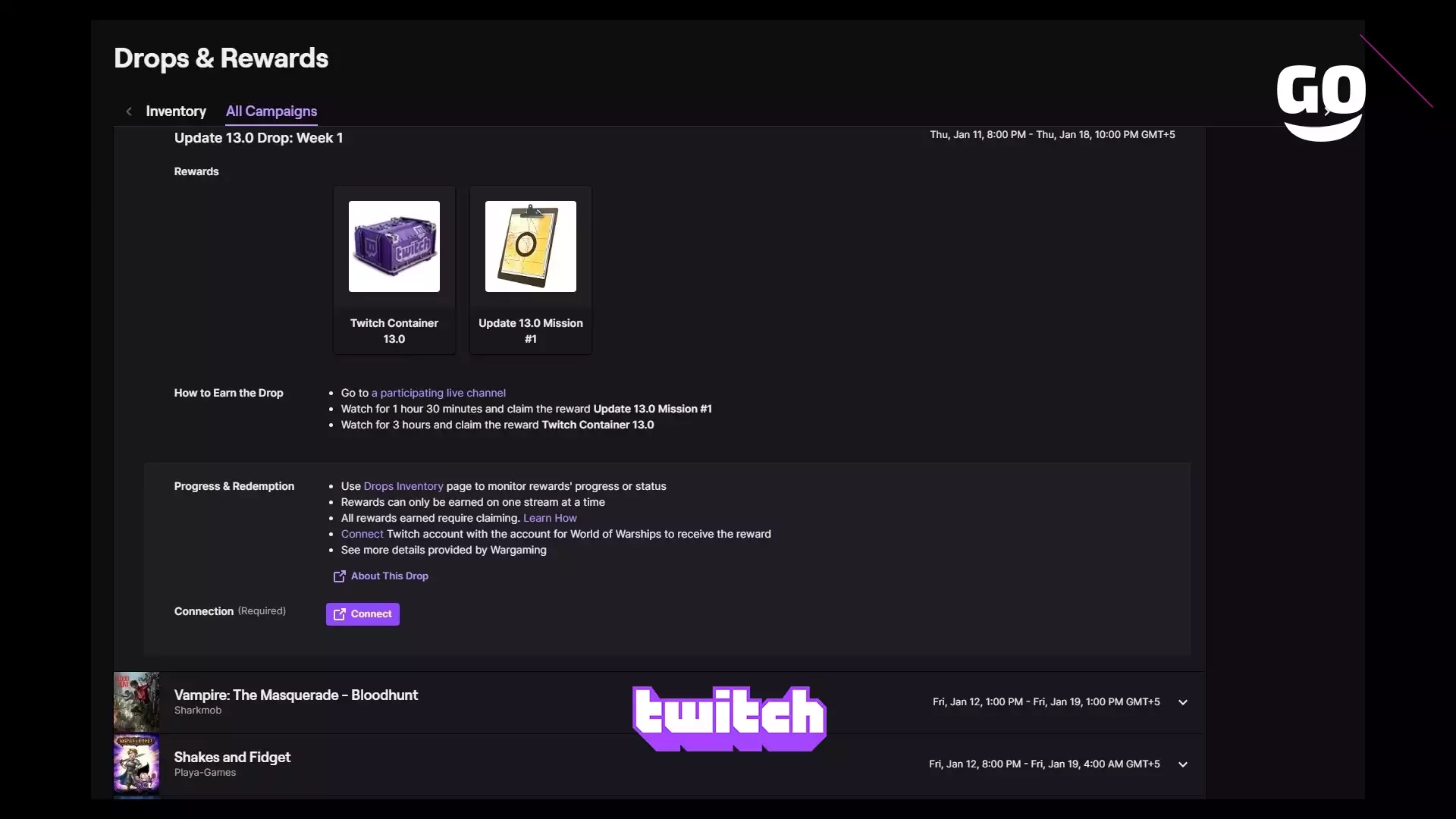 Обновление Twitch Drops: Неделя 1 обновления 13.0 для World of Warships