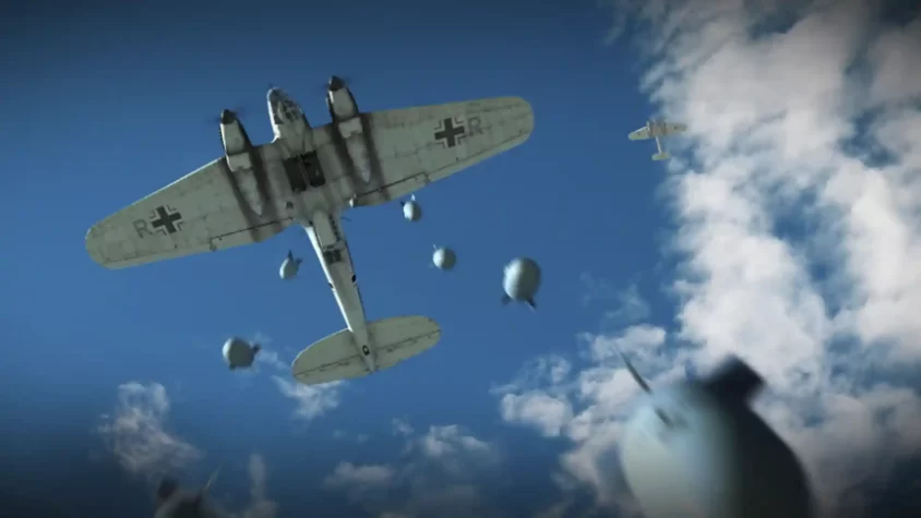 Винтажный боевой самолёт WarThunder в воздушном бою после обновления 2.33