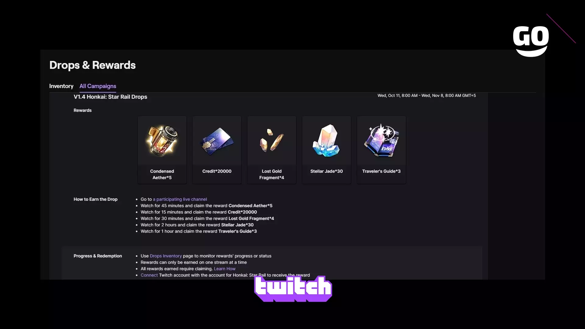 Twitch Drops раздает V1.4 Honkai: Star Rail Drops для Honkai: Star Rail