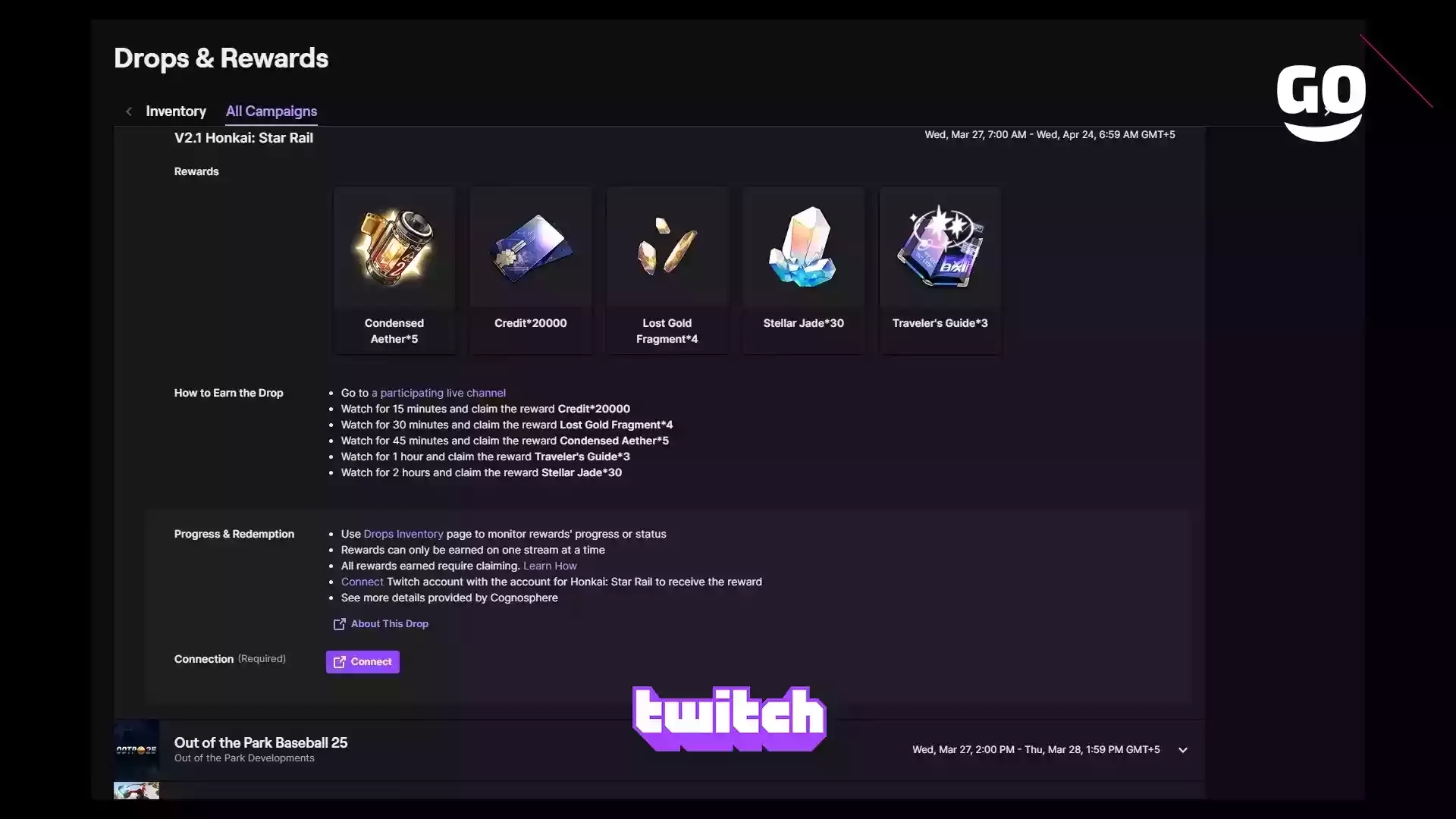 Подарки Twitch Drops для Honkai: Star Rail 2.1