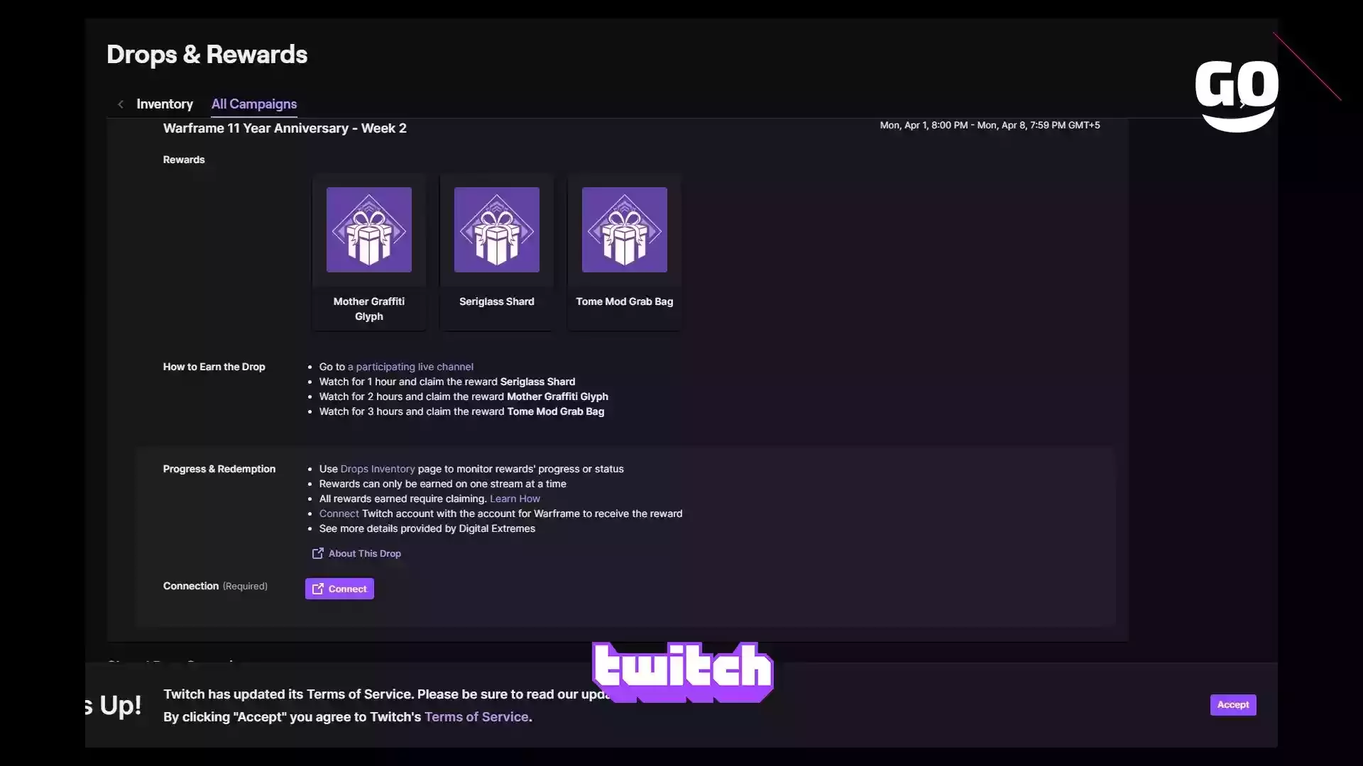 Twitch Drops Бонусы к 11-летию Warframe — Неделя 2