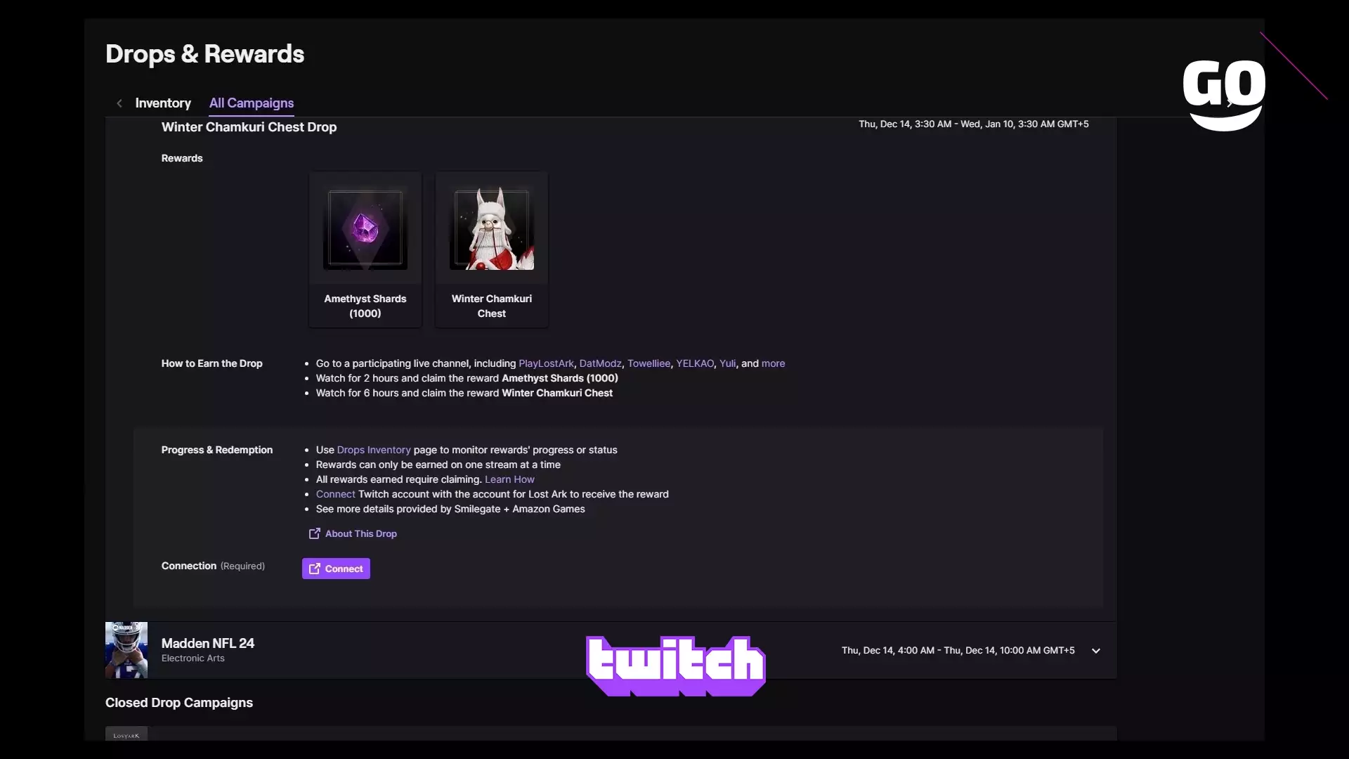 Twitch Drops раздает Winter Chamkuri Chest Drop для Lost Ark