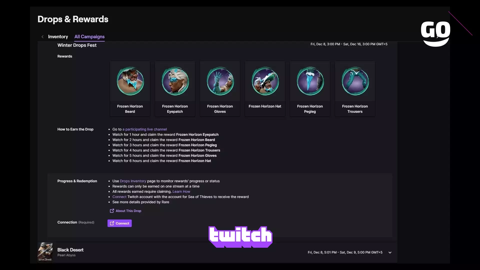 Зимний фестиваль Twitch Drops в Sea of Thieves