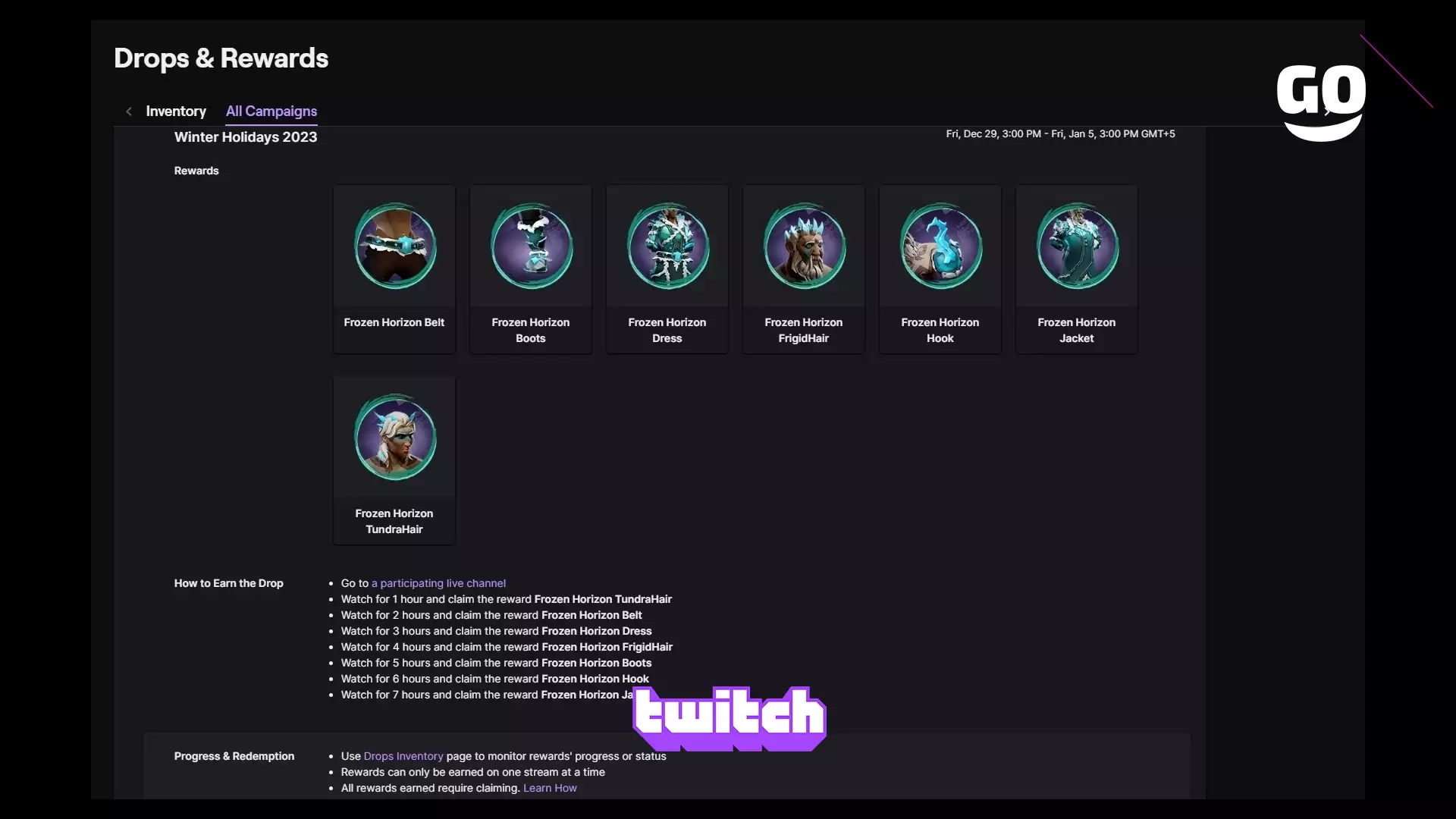 Праздничные Twitch Drops для Sea of Thieves в 2023 году