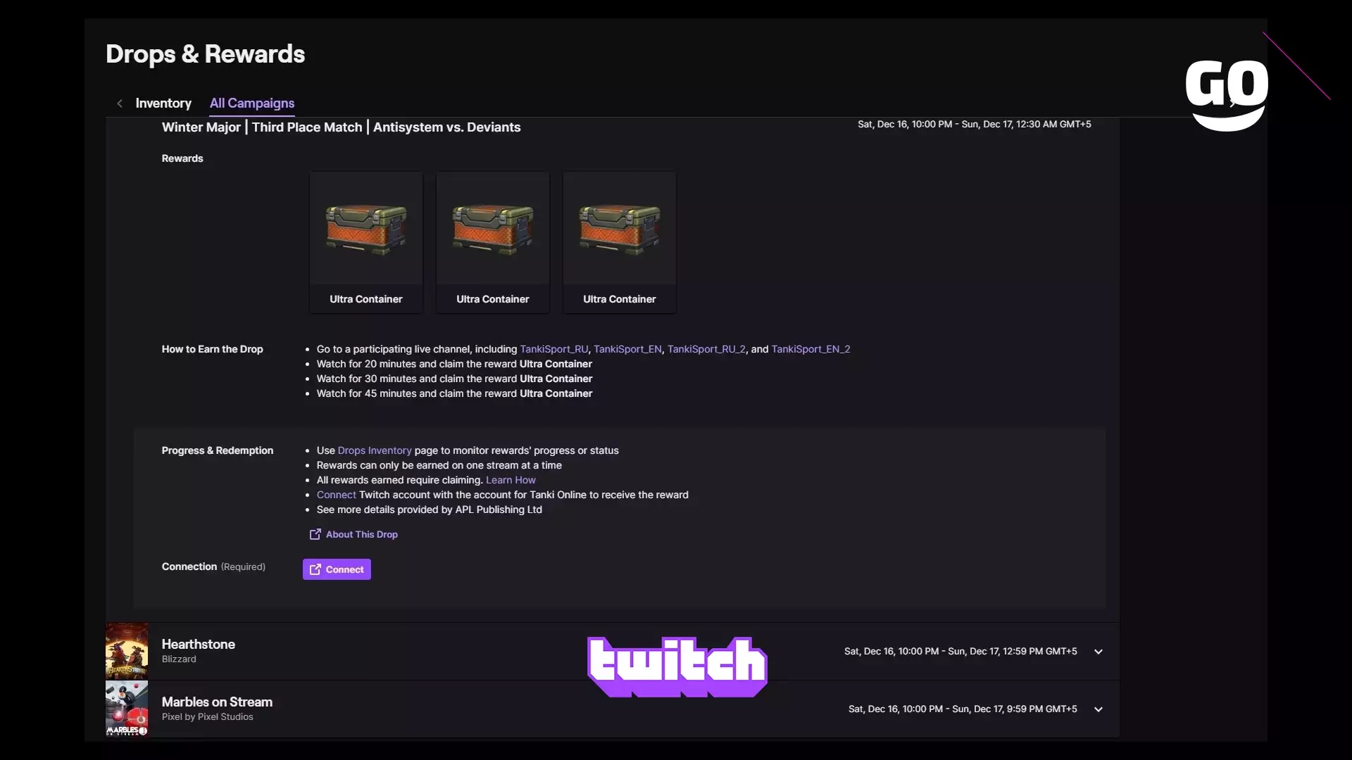 Уникальные бонусы Twitch Drops в матче Winter Major: Antisystem против Deviants в Tanki Online