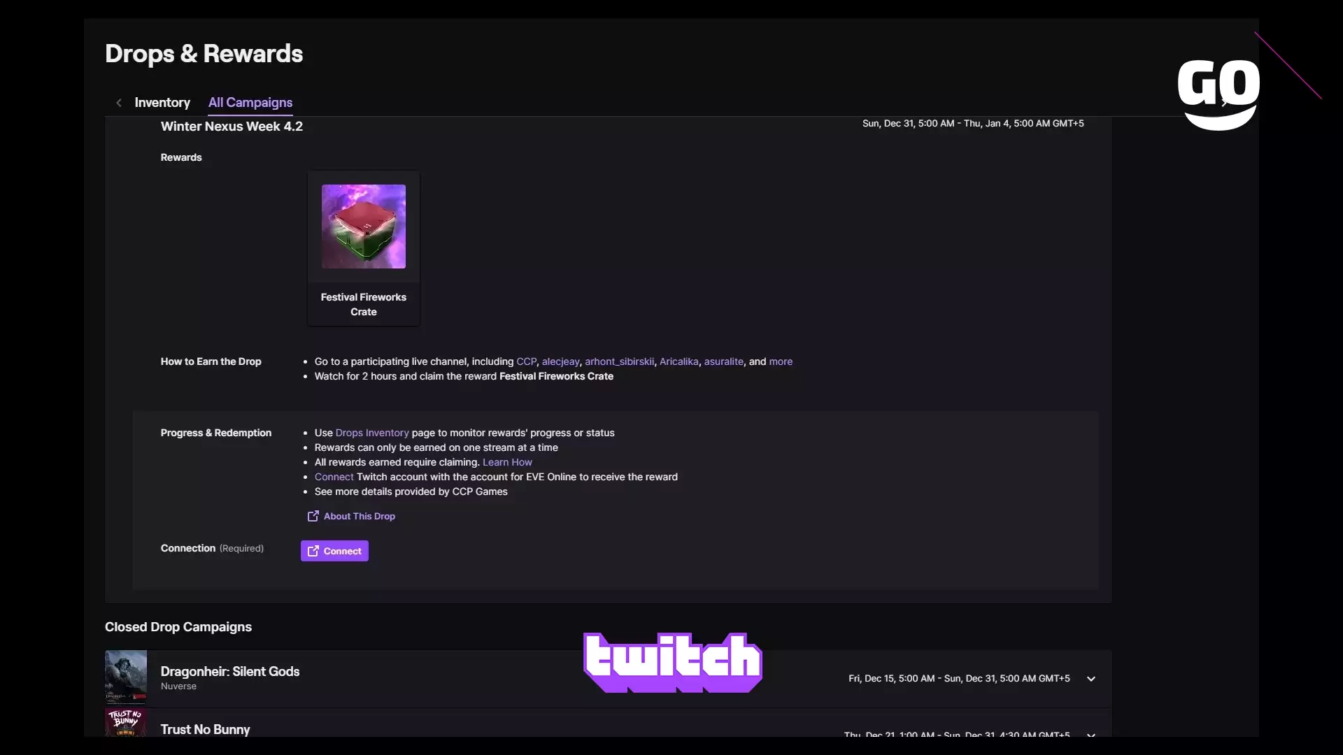 Twitch Drops раздает Winter Nexus Week 4.2 для EVE Online