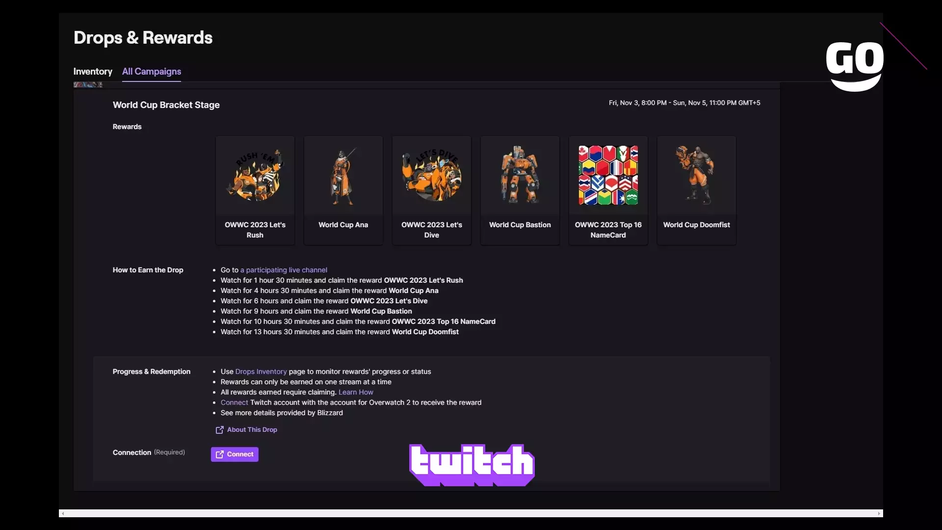 Twitch Drops раздает World Cup Bracket Stage для Overwatch 2