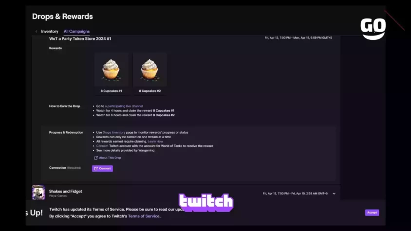 Игровые бонусы WoT a Party Token Store 2024 #1 предоставлены Twitch Drops WoT a Party Token Store 2024 #1