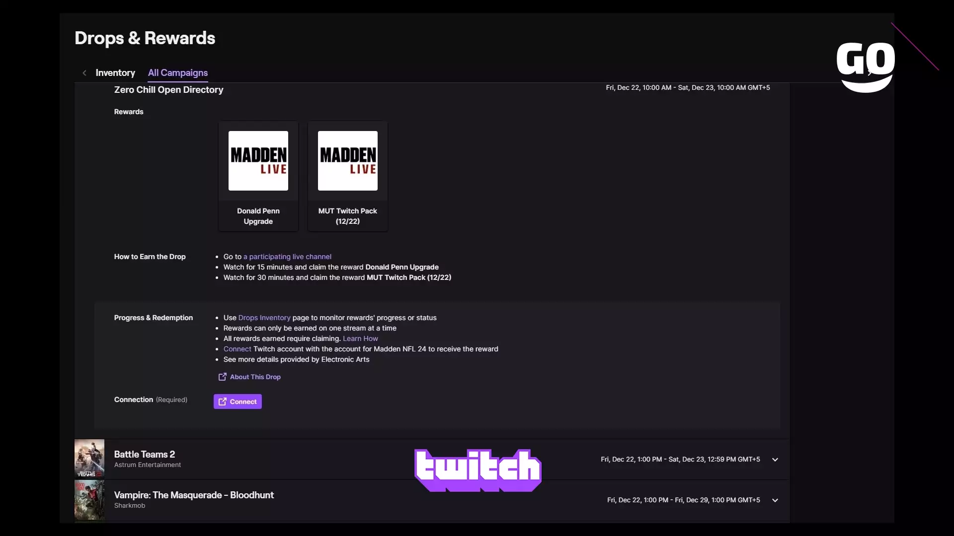 Эксклюзивная акция Twitch Drops для Madden NFL 24