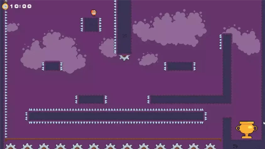 Скриншот 1 игры 10 Seconds to Win с платформами и шипами