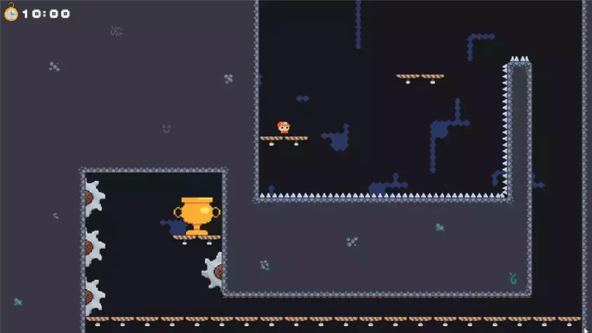 Скриншот 5 игры 10 Seconds to Win с механическими шипами и трофеем
