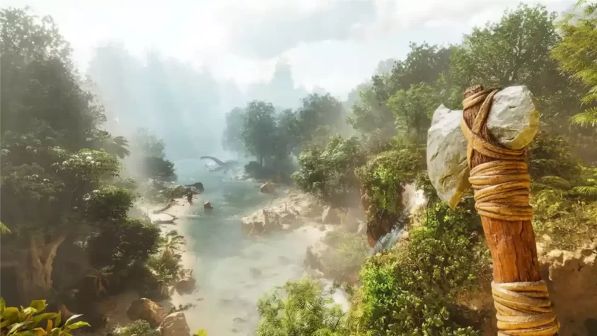 Пещера с биолюминесцентными растениями в ARK: Survival Ascended