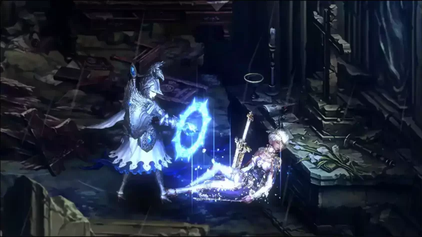 Чудовищное существо против рыцарей в Astra: Knights of Veda