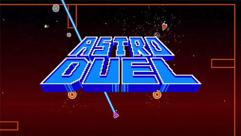 Обложка игры Astro Duel, отображающая название и космическую тематику