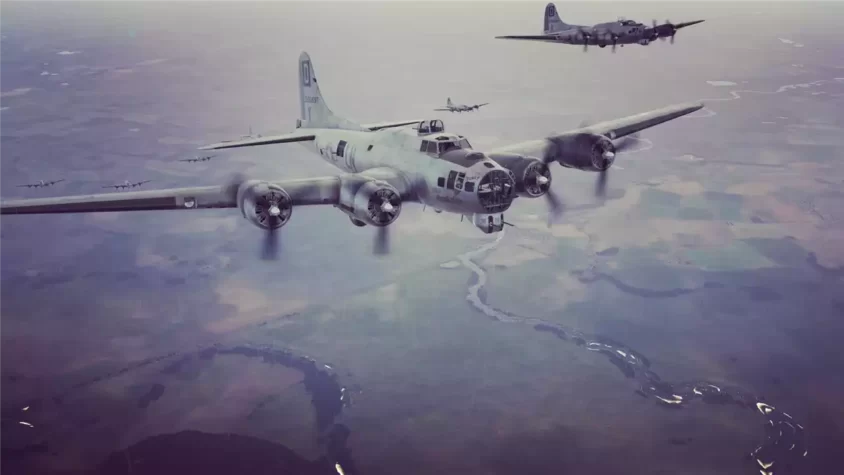 B17 Flying Fortress The Bloody 100th в полете с другими самолетами
