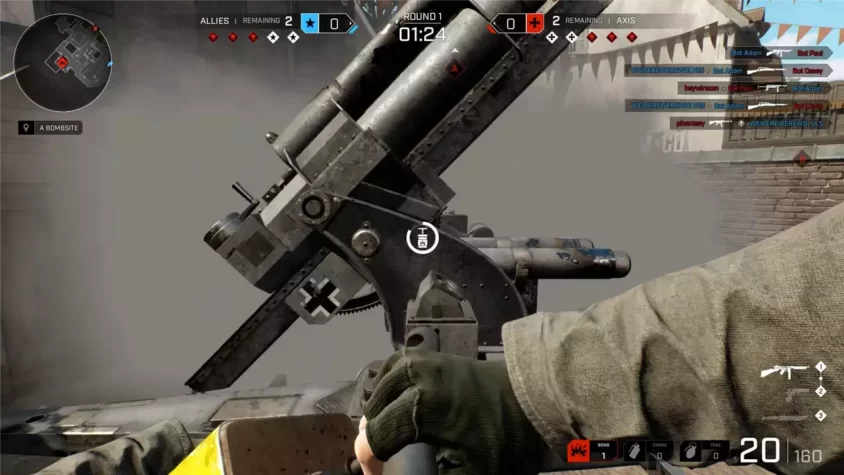 Скриншот из игры BATTALION Legacy с пушкой в действии