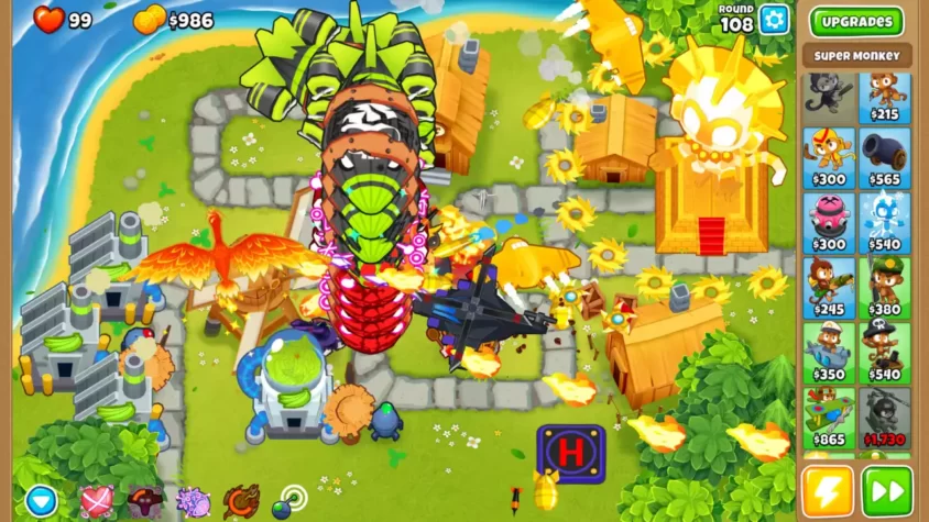 Скриншот игры Bloons TD 6 с финальной битвой