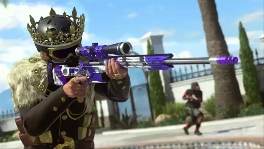Персонаж с оружием в стиле королевской элиты в Call of Duty Modern Warfare II