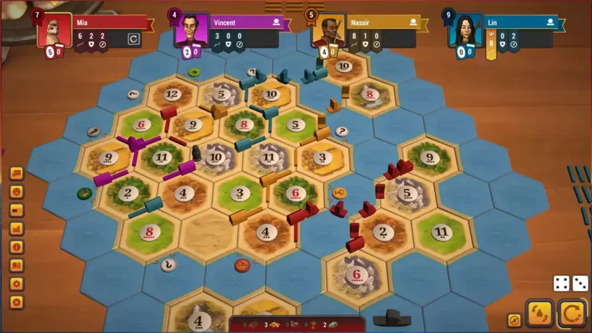 Скриншот из Catan Universe с игровым процессом на консоли