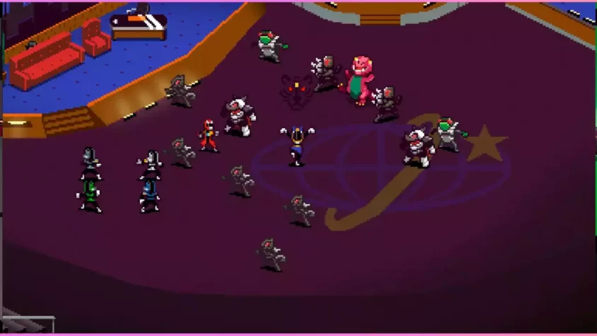 Сражение с врагами на съемочной площадке в Chroma Squad
