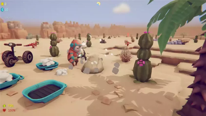 Исследование пустынной местности в Cozynauts.