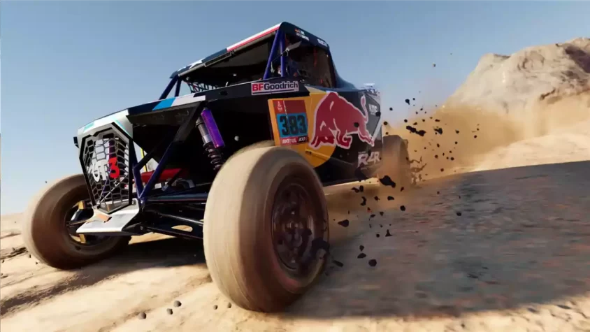 Мотоцикл на трассе Dakar Desert Rally