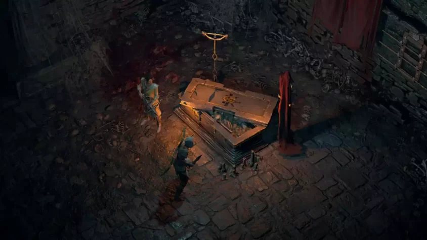 Скриншот из Diablo IV с атмосферой, в которой прекрасно смешиваются свет и тьма