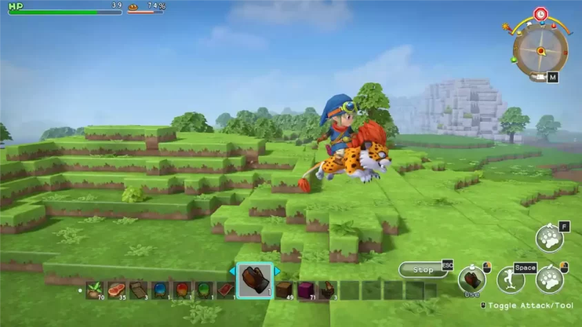 Персонаж на льве в Dragon Quest Builders