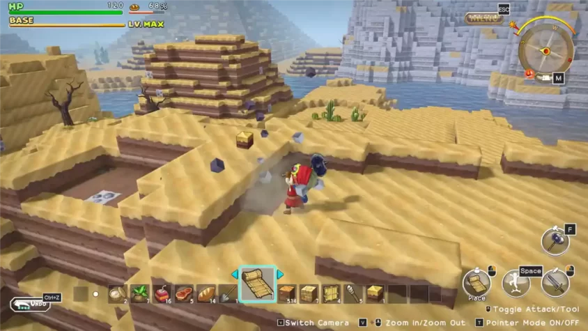 Песчаная местность в Dragon Quest Builders