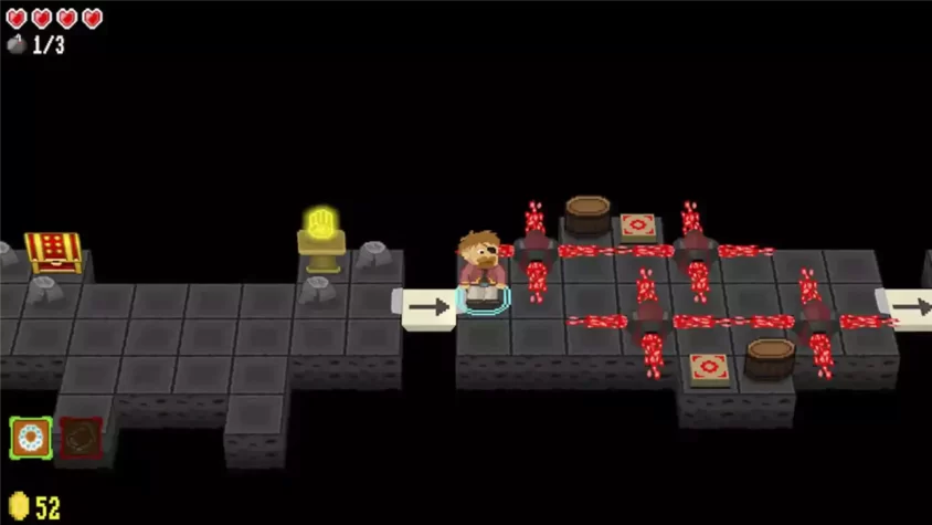Скриншот игры Dungeons of Shalnor, где персонаж стоит перед ловушкой